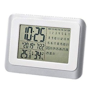 丸辰(MARUTATSU) 全表示 大画面 クロック 掛け時計 置時計 兼用 （マンスリーカレンダー機能 目覚まし時計 温度 湿度 日付表示） 20×14C