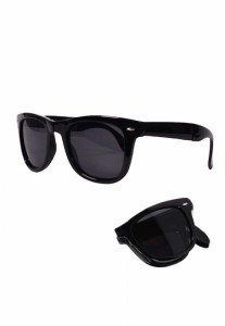 [Eesu cos] 折りたたみ サングラス 折りたためるサングラス 持ち運び ファッションサングラス ブラック メガネ 伊達眼鏡 専用ケース メガ