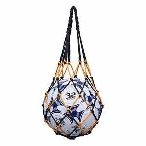 ALLVD 収納 サッカー/バレーボール/バスケットボール用 簡易ボールバッグ 網袋 持ち運び 保管用 (ブラックとイエロー)