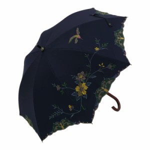 [シノワズリーモダン]日傘 女優日傘 ショート日傘 1級遮光 遮熱 逃熱 UVカット 刺繍 かわず張り 涼しい 晴雨兼用傘 特殊2重張り 花鳥 ボ