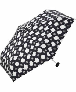 Wpc. 雨傘 折りたたみ傘 カメリア ミニ ブラック レディース 50cm 晴雨兼用 コンパクト フック付き 持ち運びに便利 花柄 北欧 レトロ 通