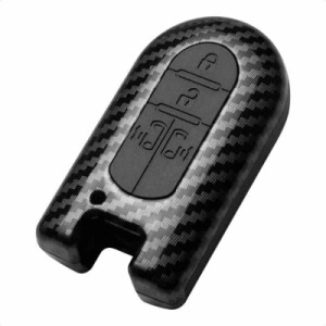 TANGSEN スマート キーケース ダイハツ 適用ABS+ゴム (4ボタン, 黒ゴム+炭素繊維パターンABS黒)