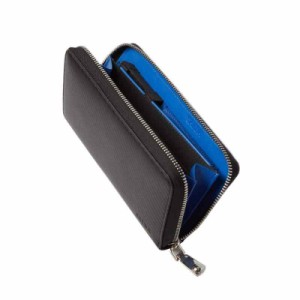 [SALBA] サルバ 長財布 カードが立つから取出し簡単 大容量 ボックス型小銭入れ 本革 メンズ プレゼント (ブラック／ブルー)
