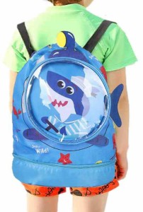 ｍiaotti スイミングバッグ プールバッグ リュック キッズ 子供用 男の子 女の子 ナイロン 水泳用バッグ (Blue)