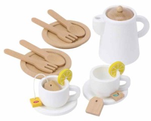 Sweet Little Chef ままごと ケーキ ティーセット 木製 スイーツ プチケーキ 知育玩具 (ティーセット　Tea)