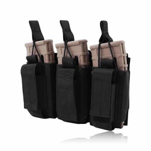 【NEW HORIZON】 5.56mm 9mm Triple Magazine pouch 1000D Nylon 3連 オープントップ マガジンポーチ サバゲー マグポ M4 M16 AK AR モー