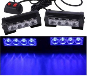 [Avan Knight] 12V ストロボ ライト バー LED 2個 セット 緊急 警告灯 車 トラック トレーラー ランプ KRB186 (ブルー)