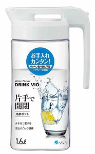 アスベル 麦茶ポット 冷水ポット (1.6L, クリア)