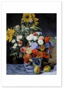 ポスター ルノワール 『陶器の花瓶と花』 A3サイズ【日本製】 [インテリア 壁紙用] 絵画 アート 壁紙ポスター