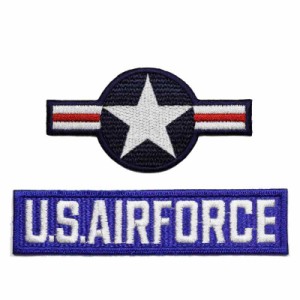 刺繍 ワッペン USAF アメリカ軍 ミリタリー USAF + ナショナルスター セット アイロン接着