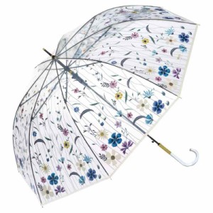 Wpc. [ビニール傘]刺繍風アンブレラ 61cm レディース 長傘 (ブルー)