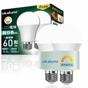 LED電球 E26 60形 100形 調光器対応 2個セット【適格請求書発行可】 (昼白色 5000K, 60W)