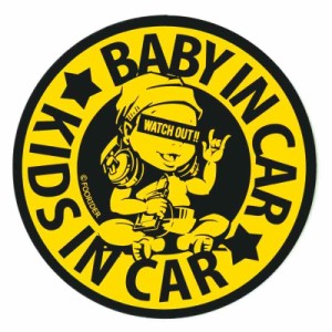 No BoRDER(ノーボーダー) BABY IN CAR/KIDS IN CAR ステッカー オリジナルドライブサイン MUSIC BABY 【マグネットタイプ】 STC-001AG/M