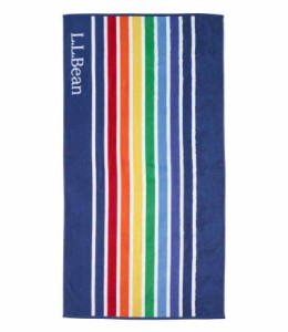 L.L.Bean（エルエルビーン） シーサイド・ビーチ・タオル、レインボー・ストライプ (Rainbow, 約91 x 173cm)
