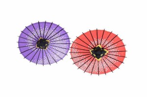 山本竹細工屋 (YAMAMOTOTAKIZAYIKUYA)ミニ和傘 ２本入リ 直径31cm インテリア プレゼント傘 (レッド)