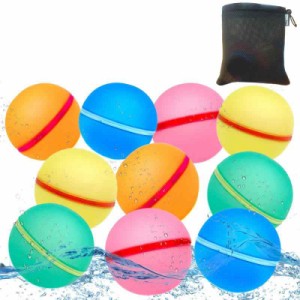 DINETTE 水風船 繰り返し使える シリコン製 収納メッシュ袋付き セット スプラッシュボール 球状 カラフル 水遊び 子供 おもちゃ 夏休み 