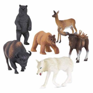 Terra by Battat ？ 農場の動物セット ？ リアルな牛のおもちゃ、雄牛のおもちゃ、農場の動物のおもちゃ 3歳以上 (クマ、オオカミ、バイ