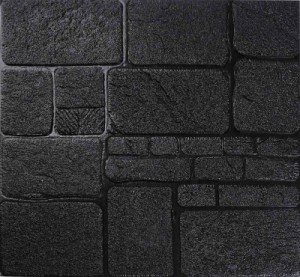 ISL ウォールステッカー 石目調 3Dクッション壁紙 70cmx70cm (ブラック)