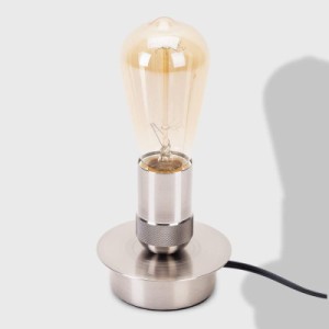 Cerdeco 無骨でかっこいい インダストリアル系 アンティーク調 1灯式デスクライト 裸電球の存在感を際立たせる テーブルランプベース ブ