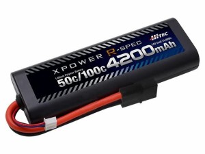 ハイテック XPOWER ラジコン用バッテリー 丸形 バギー レース (通常モデル, 4200mAh, Li-Po/タミヤタイプ)