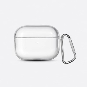 AirPods Pro ケース 透明 エアーポッズプロ 用 クリア ケース 全面保護カバー カラビナ付き 紛失防止 TPU ソフト ケース かわいい 傷防止