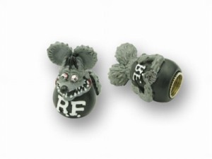 MOONEYES ラットフィンク(Rat Fink) エアバルブキャップ グレー ２個セット＿AC-RAF280GY-MON