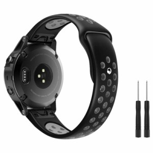 ATiC GARMIN Fenix 5 / Fenix 5 Plus バンド ガーミン 交換用バンド 腕時計バンド スマートウォッチバンド シリコン 交換ベルト 軽量 耐