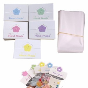 MEDUSHASHA 台紙 ラッピング 袋 アクセサリー 透明 OPP 袋付 9.5 x 6.4 cm ヘアアクセサリー用ヘアクリップ、イヤリング、ペンダント、デ