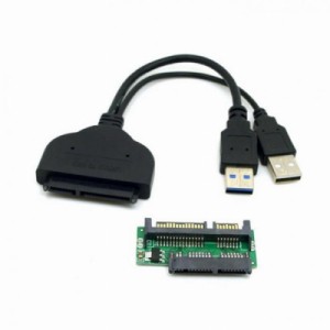 cablecc 1セット USB 3.0 - SATA 22ピン & SATA - Micro SATA アダプター 1.8インチ 2.5インチ ハードディスクドライバー用 予備USB電源