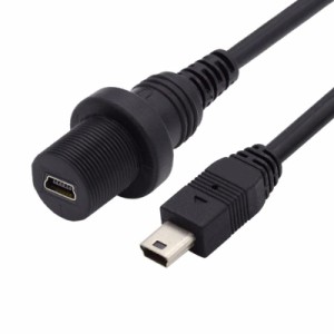 Cablecc防水防塵480 Mbps USB 2.0 5ピンオス・メス拡張データケーブル車パネル取付設計1 m (Mini USB2.0)