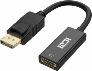 ICZI DisplayPort HDMI変換アダプタ 4K解像度対応 金メッキコネクタ搭載 UHD 3840x2160対応 DisplayPortからHDMIまで変換のみ HP、Dell、