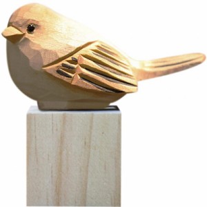 HIGHAWK鳥 バード 木製 飾り 玄関先 置物 動物 かわいい 木彫り おもちゃ プレゼント 子供 立体 装飾品 愛鳥家 インテリア (太った鳥・置