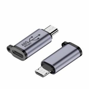 SZSL ライトニング (メス) - マイクロUSB (オス) 変換アダプター ライトニング to Micro USB 変換 コネクタ 充電とデータ転送 紛失防止 