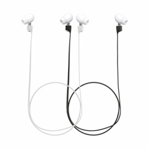 [kwmobile] 対応: Apple Airpods 1 / 2 / 3 / Pro 1 / Pro 2 2x イヤホン ストラップ - ネックストラップ 80 cm 黒色/白色 (黒色 / 白色)