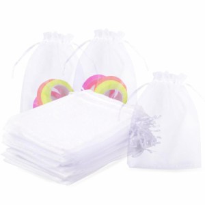ラッピング 袋 透明 オーガンジー 巾着袋 小分け袋 プレゼント ギフト ポーチ (15x20cm 30枚)