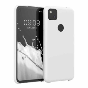 kwmobile スマホケース 対応: Google Pixel 4a ケース - TPU リキッド シリコン カバー - 耐衝撃 傷防止 サラサラ Case (ホワイト)