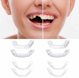 2件入れ歯、つけ歯、付け歯 男性と女性の義歯、付け歯、差し歯 つけば歯、しこうてい 、化粧歯義歯 面に合った歯、 すべての人に適して、