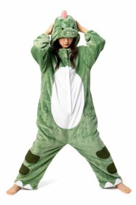 [OLAOLA] 着ぐるみ パジャマ 恐竜 可愛い 大人 ハロウィン 動物 部屋着 着ぐるみパジャマ コスチューム 仮装 もふもふ 暖かい 部屋 防寒 