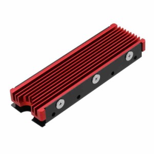 M.2 2280mm SSD両面ヒートシンク、PC / PS5用サーマルシリコンパッド付きM.2 PCIE NVMe SSD (赤)