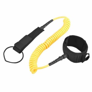 TRIWONDER リーシュコード ショートボード用 サーフィンコード リーシュ 弾性コイル SUP Surfboard Leash (イエロー)