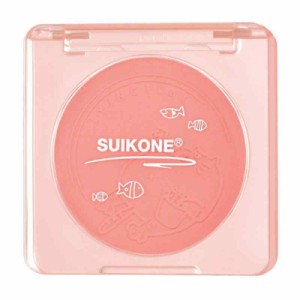 SUIKONE チーク ナチュラル 単色チーク パウダーチーク 内側から滲むように発色 血色感 高密着 人気コスメ コンパクト 高発色 毛穴 (S01#