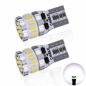 T10 LED ホワイト 爆光 2個 キャンセラー内蔵 LED T10 車検対応 3014LEDチップ18連 12V 車用 ポジション/ライセンスランプ/ナンバー灯/ル