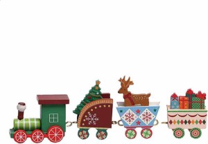 クリスマス 飾り 列車 オーナメント サンタクロース 置物 贈り物 プレゼント 装飾品 ギフト パーティー 木製のおもちゃ クリスマスの装飾