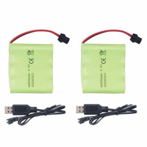 2PCS AA 4.8V 800mAh 充電式リモコンおもちゃの車のバッテリー SM2Pプラグ RCトラックスタントカーショベルおもちゃカーバッテリーとUSB