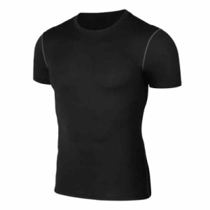 [Sillictor] コンプレッション トップス メンズ 半袖 パワーストレッチ アンダー シャツ スポーツ ウェア tシャツ [UVカット + 吸汗速乾]