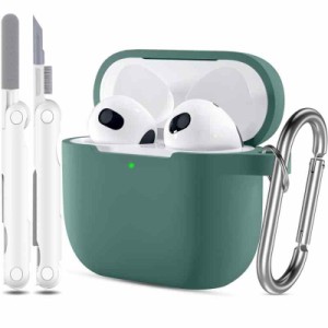 R-fun AirPods第3世代ケースカバー クリーナーキットとイヤホンフックカバー付き (2組) ソフトシリコン保護ケース Apple AirPods 3 2021