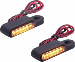 X-STYLE バイク ウィンカー シーケンシャル 黄色 LED バイク ハンドルバー 流れるウィンカー 12V 汎用 6連LED 小型 シーケンシャルウィン