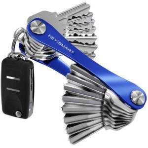 KeySmart（キースマート）コンパクト キー オーガナイザー、鍵 ホルダー、キーホルダー - かぎ22個、車キーフォブも付けれる (ブルー)