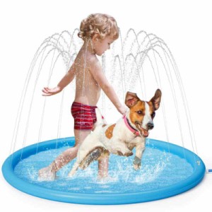 ペキュートPecute 噴水マット 犬用噴水プール ペット用 プレイマット 水遊び 噴水 おもちゃ 親子遊び 家庭用 噴水プール 夏の日 芝生遊び