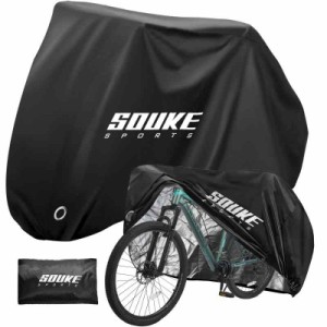 Souke Sports自転車カバー サイクルカバー 厚手 防犯 防風 防塵 耐熱 UVカット 撥水加工 破れにくい 鍵穴盗難防止 雨雪対応き 収納袋付き